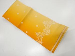 小花模様織り出し　単半幅帯
